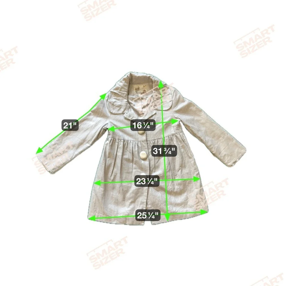 Kensie‎ Girls Light Gray Dress Coat Jacket Button Up Size 8 Spring Fall